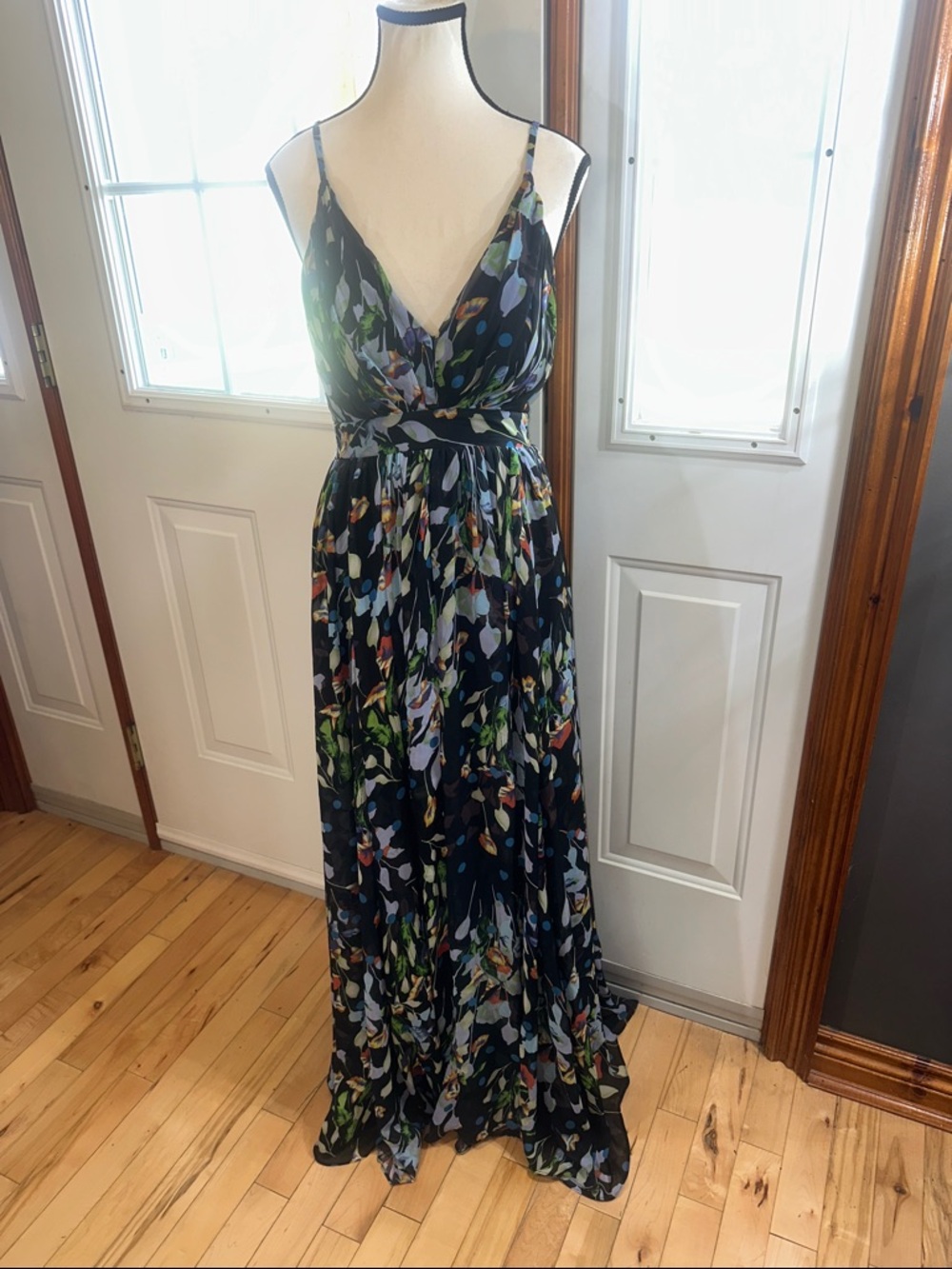 Maxi V-Neck Floral Print Dress